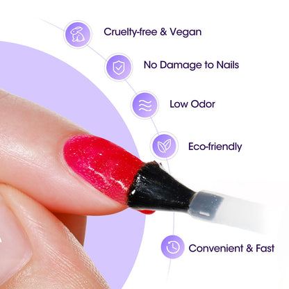Gellen Gel Nail Polish Remover Kit, Gel Polish Remover for Nails with Liquid Latex Tape Cuticle Oil and Manicure Tools, Quick & Easy Gel Remover in 3-5 Minutes, No Soaking Or Wrapping
