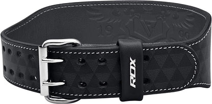 RDX Weight Lifting Belt Nappa Leather, 4” Padded Lumbar Back Support, 11 Adjustable Holes, Bodybuilding Training, Powerlifting Deadlifts Workout Squats Exercise, Home Gym Fitness Equipment