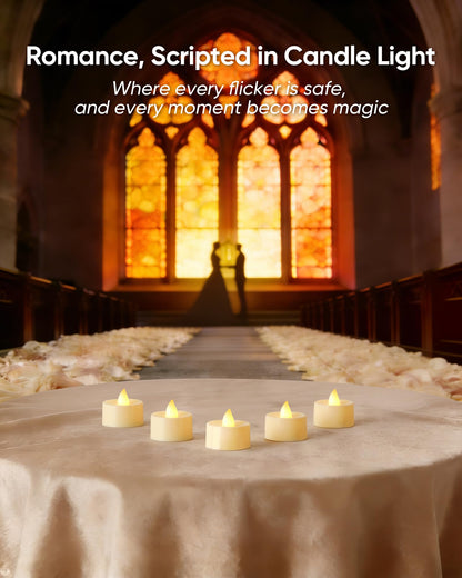 BEICHI Flameless Candles, 100 Pack Tea Lights Battery Operated, No Flickering Votive Candles LED Tea Lights for Halloween Christmas Wedding Home- Warm White, Ivory Base