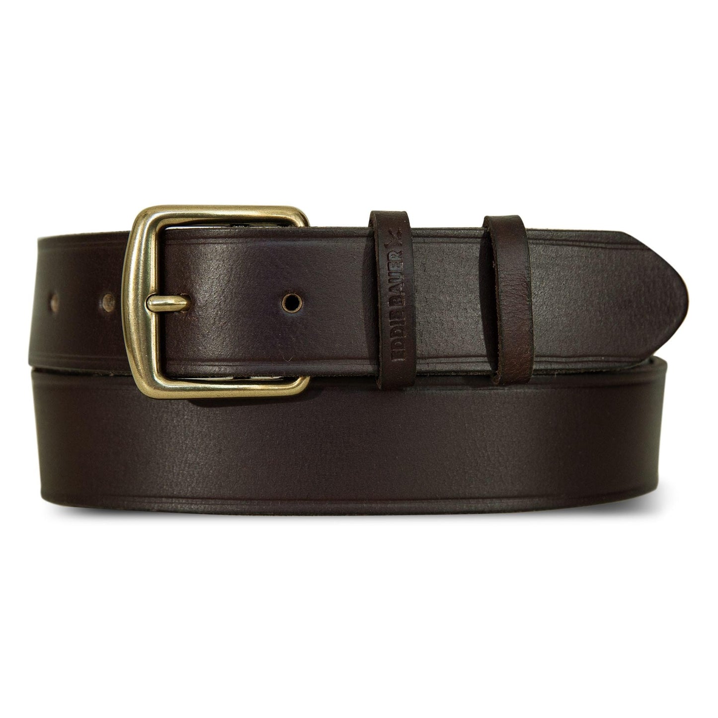 Eddie Bauer Womens Leather Jean Belt | Double Keeper Buckle | Casual | Outdoor | Western | Everyday | Leather | Brown - Small