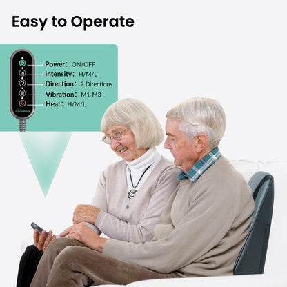 Snailax Back Massager for Back Pain Deep Tissue, Shiatsu Lower Back Neck Massager with Heat, 3D Kneading Massage Pillow for Neck Shoulder Legs, Gifts for Mom, Dad, Women