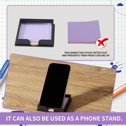 BESARME Sticky Note Holder 3x3 Sticky Note Stencil with 7 Template, Sticky Note Stencil and Holder Note Dispenser for Desk Home Office