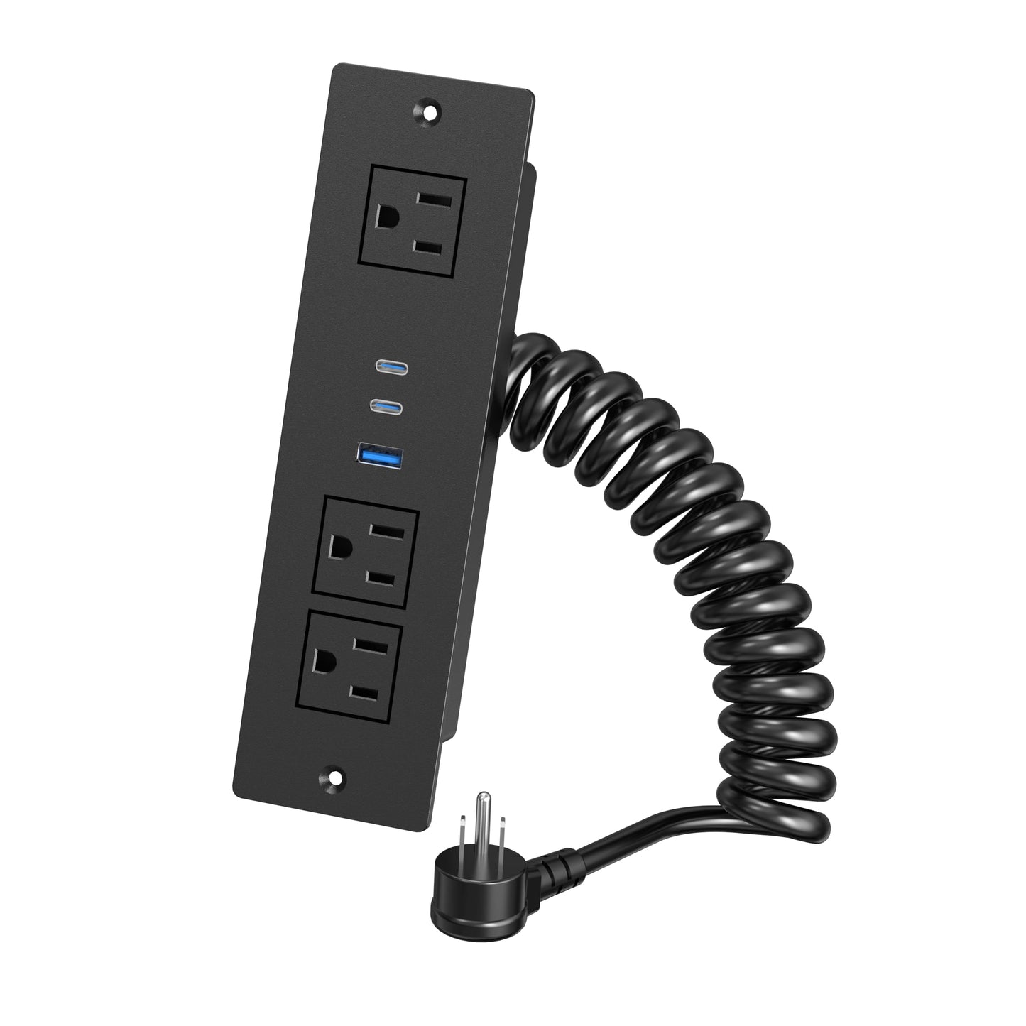 Drawer Outlet Kit with 65W USB C Fast Charging Station, HEZI Recessed Power Outlet with 3 USB Ports & 3 AC Outlets, Furniture Flush Mount Power Strip for Home Office 10ft Cord