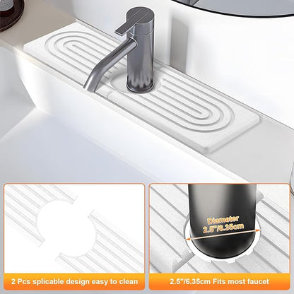 Kitchen Sink Faucet Mat, Super Absorbent Diatomaceous Earth Kitchen Sink Mat