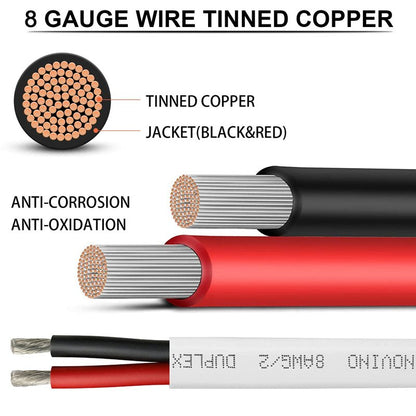 8 Gauge Marine Wire 8 AWG 20ft Duplex Marine Grade Wire Tinned Copper Heavy Duty Sheathed Cable for Boat/Automotive/RV/Camper/Trailer
