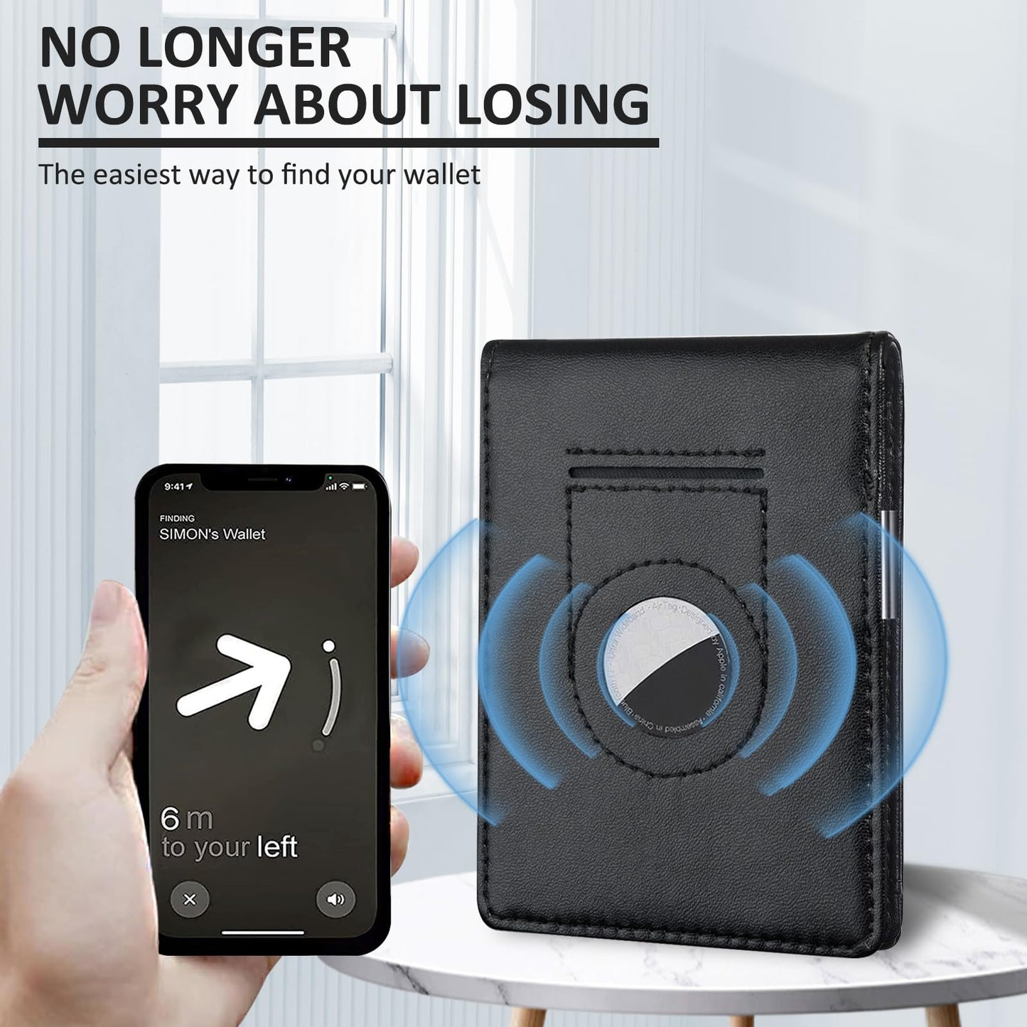 ZECICO Mens Slim Wallet Money Clip: Bifold Vegan Leather Wallets RFID Blocking Front Pocket Wallets Credit Card Holder with ID Windown Gifts for Men