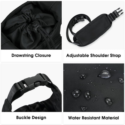 Ceneda Water Bottle Carrier Bag with Phone Pocket 32oz 40oz Tumbler Insulated Water Bottle Holder with Adjustable Shoulder Strap Carrier Sling Bag (Black)