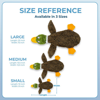 Best Pet Supplies 2-in-1 Stuffless Squeaky Dog Toys with Soft, Durable Fabric for Small, Medium, and Large Pets, No Stuffing for Indoor Play, Holds a Plastic Bottle - 1Wild Duck, Alligator, Large