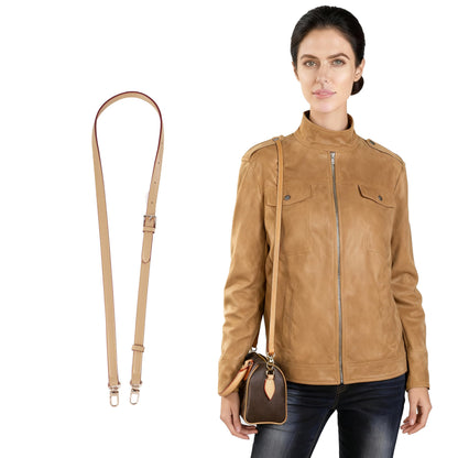 LvansWtl Apricot Beige Vachetta Leather Adjustable Replacement Strap - 0.59in Width,37.8-48.43in (96-123cm), Fits Carryall,Alma,Speedy 20/25/30/35, Crossbody Bags