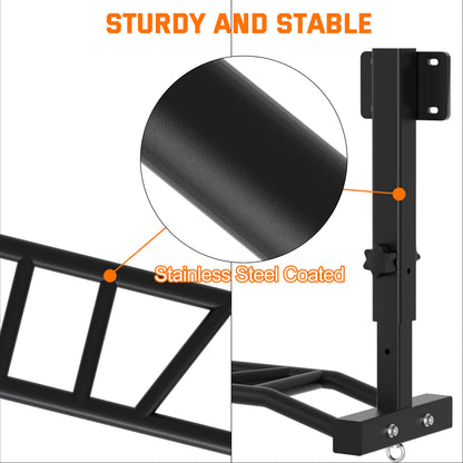 HWOOUSA 48" Joist Mounted Pull Up Bar, 600LBS Heavy Duty Multi Grip Ceiling Mount Chin Up Bar, Ceiling Beam for Home Gym/Garage/Basement with 5-Height Adjustable& Round Anchors, Easy to Install