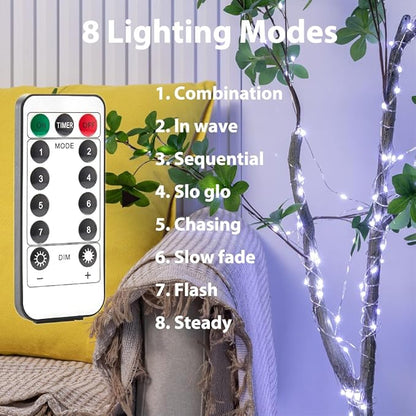 328 FT Cool White Fairy Lights, 1000 LEDs, Plug - in, 8 Modes with Timer, Remote, Dimmable & Waterproof, Ideal for Bedroom, Garden, Christmas, Wedding, Birthday (Indoor/Outdoor)