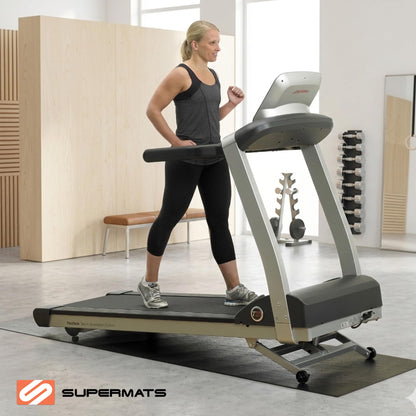 SuperMats Heavy Duty Equipment Mat 12GS, Made in USA, Large Treadmill & Exercise Equipment Floor Protector, Non-Slip Vinyl Composite, Vibration Dampening, Easy Clean, 36 in x 90 in, Black