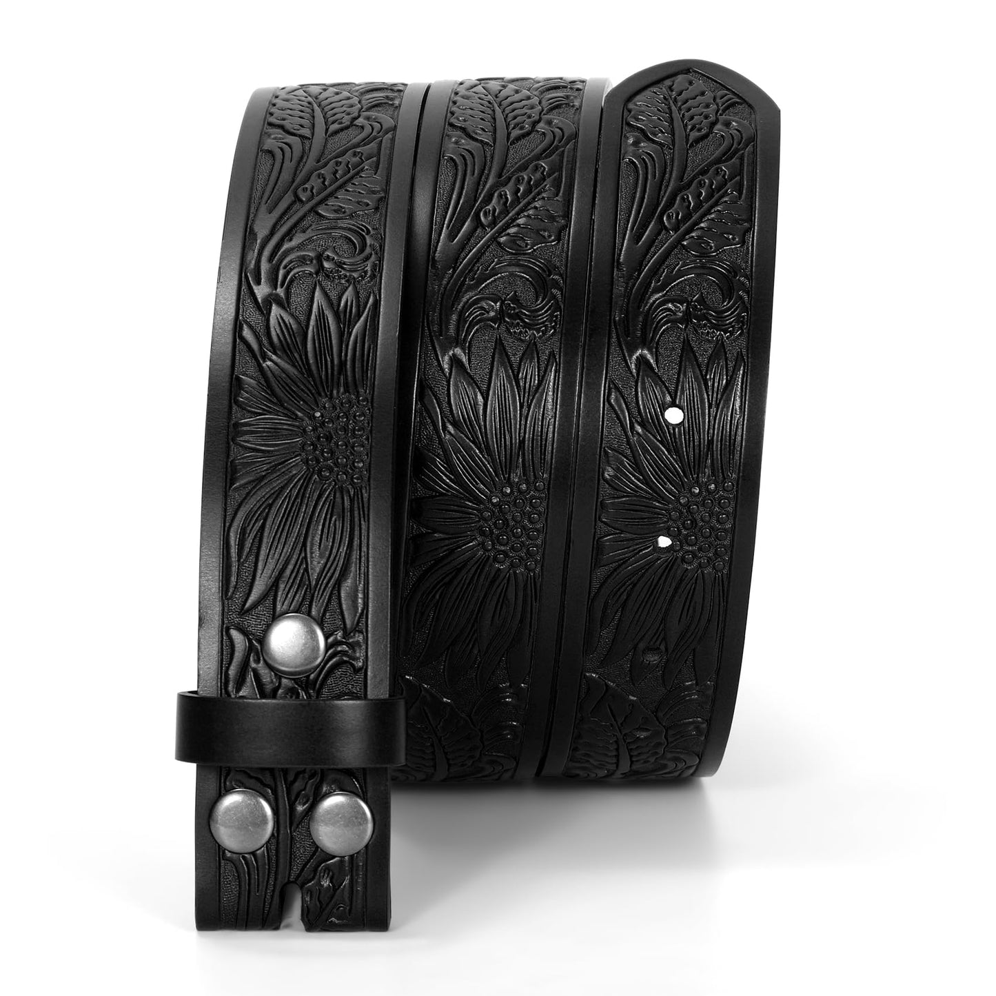 TRIWORKS Western Belt for Men without Buckle Cowboy Leather Belt Country Belt 1.5”Embossed Leather Belt Strap
