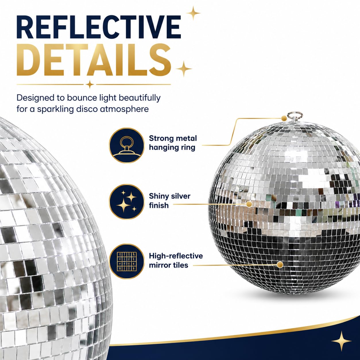 Youdepot Disco Ball 12-Inch – Large Hanging Mirror Ball Disco Ball Decor for Disco Party Decorations, Weddings, Events, Disco Christmas Decor, and Home Celebrations