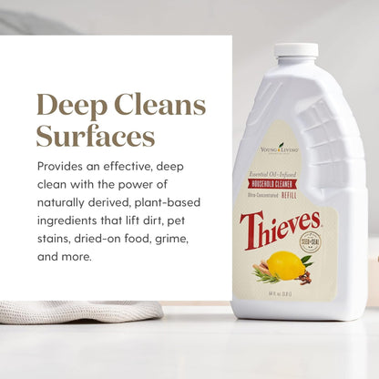 Thieves Household Cleaner | 14.4 oz | Plant-Based Multi-Surface Solution Infused with Essential Oils | Dilute for Floors, Carpets, Glass, Counters, Appliances, and General Home Cleaning