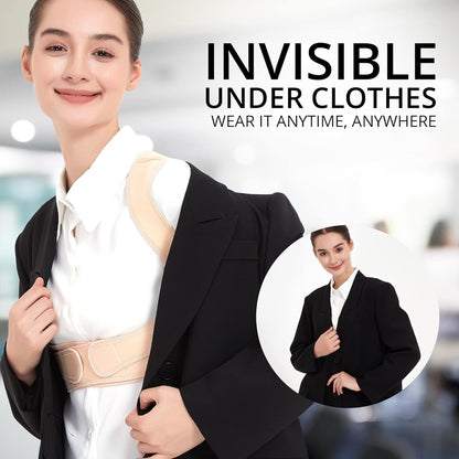 Posture Corrector for Back Support: Adjustable Shoulder Posture Brace for Men and Women (Black, Small/M)