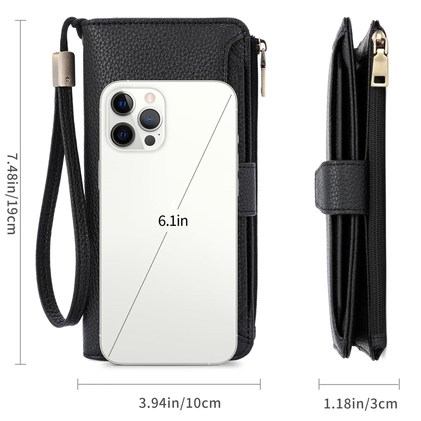 GAEKEAO Women Wallet RFID Blocking Leather Bifold Compact Card Holder Ladies Travel Wallet Purse, Large Capacity Wristlet