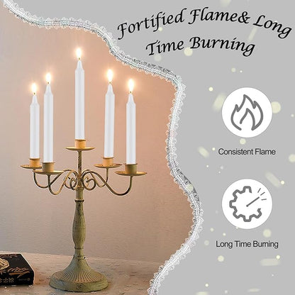 Tobeape Spell Chime Candles 24 pcs White Candles, 4" Tall Unscented Mini Taper Candle for Christmas, Witchcraft, Wiccan Altar, Magic Tool, Ritual, Prayer, Meditation, Wedding Party Decoration, Shabbat