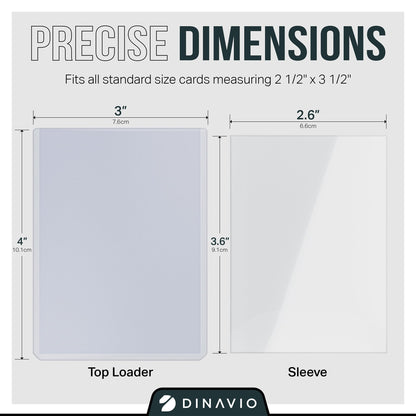 Dinavio Crafthouse 1000 Premium Card Sleeves + Top Loaders for Cards - 35pt Toploaders 3x4 - Compatible with PKMN Baseball MTG Lorcana YGO (500 Top Loaders + 500 Sleeves)