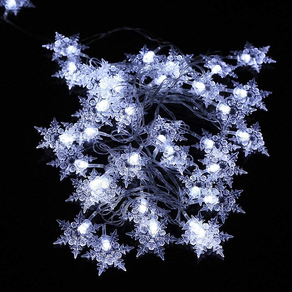 MBVBN LED Curtain Lights,19ft/6M 96 LED Snowflake Curtain String Lights Plug-in Memory Window Curtain Lights with 8 Modes Decoration for Christmas, Wedding, Party,Wall, Home Decorations (White)