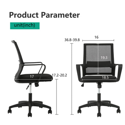 PayLessHere Gaming Chair Ergonomic Computer Chair Office Chair Video Game Chairs with Lumbar Support Desk Chair Armrest Mid Black Cushion Swivel Rolling Chair with Wheels for Home Office(Black)
