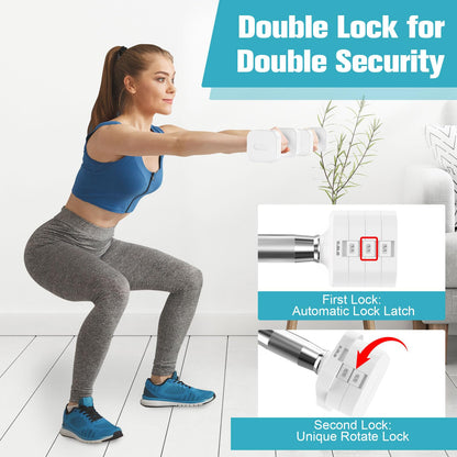 Hezeyferg 22LBS Adjustable Dumbbells Set, Adjustable Weight Dumbbells with 4 Levels 4.4lb, 6.6lb, 8.8lb, 11lb, Hand Weights Sets for Women/Men Home Gym Full Body Workout (11LB Each ( 22LB Pair ), White)