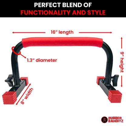 Rubberbanditz Parallettes Calisthenics Handles – Push Up Bars & Dip Bar Stand – Parallel Bars Dip Station for Strength Training – Pushup Handles Parallettes Bars for Home Gym Workouts