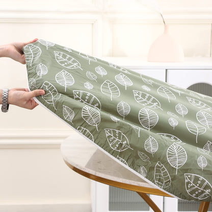 WALRUS Round Vinyl Fitted Tablecloth with Flannel Backing Elastic Edge Design Table Cover Waterproof Oil-Proof PVC Table Cloth Stain-Resistant Wipeable for Round Table, Round Tablecloth