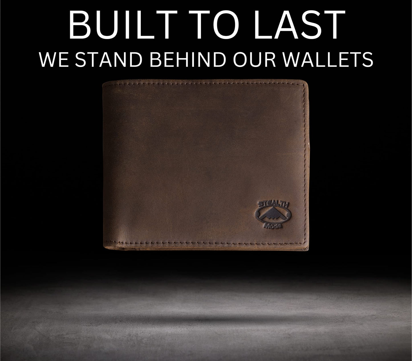 Stealth Mode Dark Brown Leather Bifold Wallet For Men - RFID Wallet With 8 Card Slots and Divided Billfold, One Size