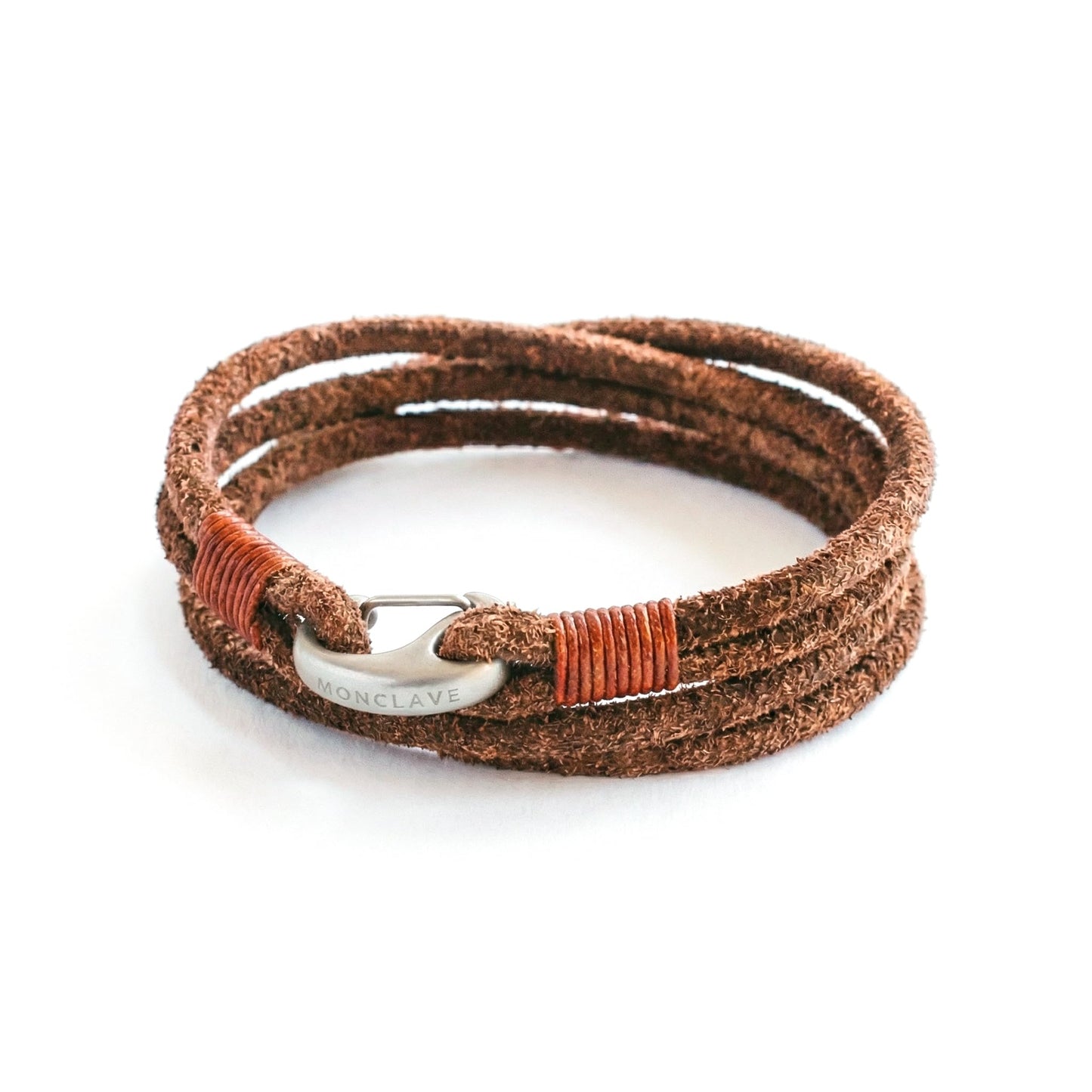 MONCLAVE Genuine Suede Leather Double Wrap Bracelet, Minimalist Unisex Wristband, Matte Finish Clasp, Premium Eco Friendly Gift Box Included