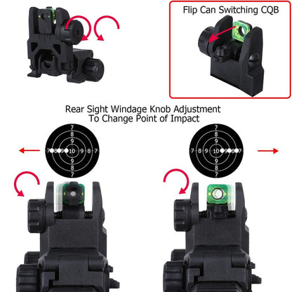 Fiber Optic Sights,Flip Up Front and Rear Backup Sights