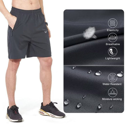 NORTHYARD Men's Athletic Running Shorts Gym Workout 7"/9"/5" Quick Dry Lightweight Sports Basketball Tennis 3 Zipper Pockets Darkgrey 4XL
