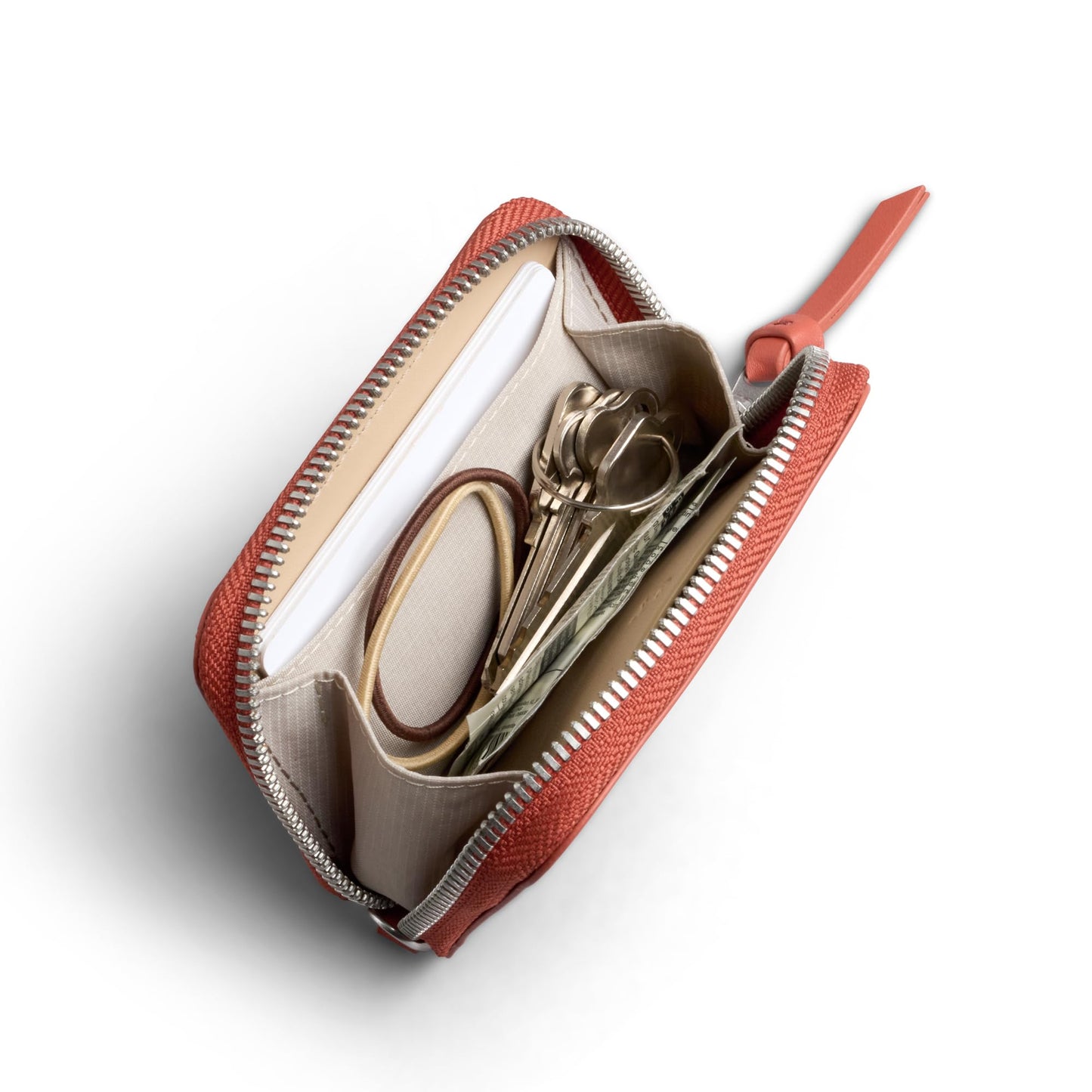 Bellroy Folio Piccolo (small leather zip wallet for men and women, with storage for cards, coins and keys) - BloodOrange
