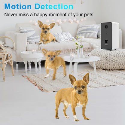 Iseebiz Pet Camera Treat Dispenser, 2 Way Audio Talk Listen, 5G WiFi, 1080P Night Vision Cat Dog Cam, App Control Tossing, Multi Devices Login, Compatible with Alexa, Play with Your Dogs and Cats