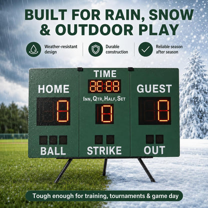 Mobile Score Portable Scoreboard Kit LED Digital Scorer Bluetooth APP Control, Positive Countdown/Stopwatch/Score Display for Baseball, Basketball, Rugby, Football, Tennis, Badminton, Table Tennis