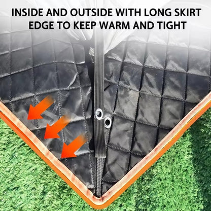 Quick-Opening ice Fishing Tent, 420D Hexagonal Insulated Tent, Accommodates 6-8 People; Portable ICES Grey ice Fishing hut with Stove and Chimney Floor, Ideal for ice Fishing and Winter Camping