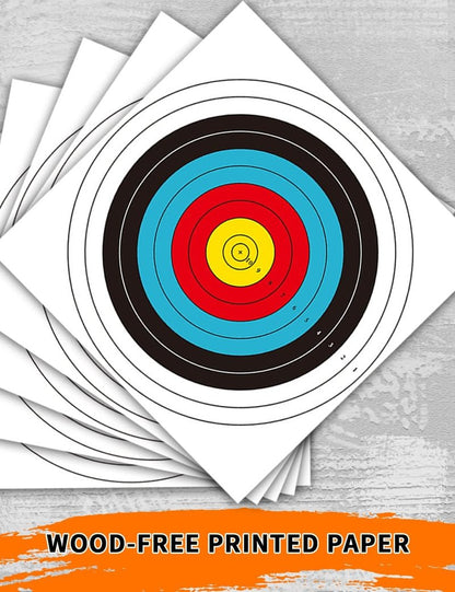 Archery Targets - 40cm Paper Targets for Backyard Practice | 30/50 Pack with 10 Ring Design for Hunting & Shooting