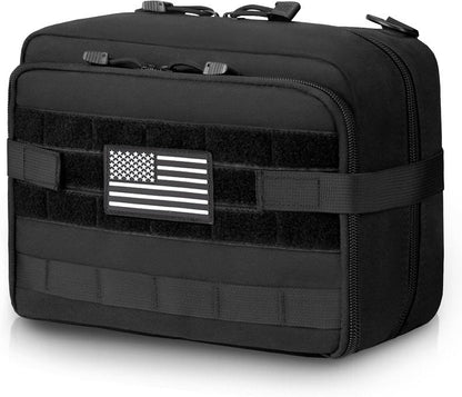 Tactical Molle Pouch - Large Utility Tool Organizer with Expandable Design | Includes Medical Pocket & U.S.A Patch