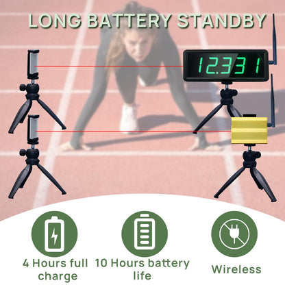 YZ Battery Powered Wireless Laser Timer for Sprints Race Clock Running Stopwatch Electronic Bike Speed Training Skating Track Field Timer Motorcycle