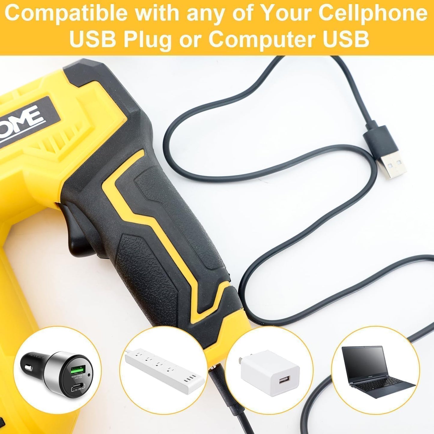 YEAHOME Electric Staple Gun, 2 in 1 Electric Light Duty Brad Nailer/Stapler, 3.7V Power Cordless Stapler Tacker with USB Charger Cable, 1000 Staples for Upholstery, Material Repair and Carpentry