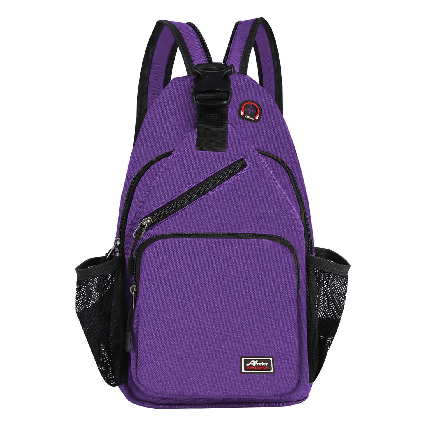 Afreter Crossbody Sling Backpack Men and Women Sling Bag Shoulder Backpack Travel Hiking Chest Bag Daypack (Purple)