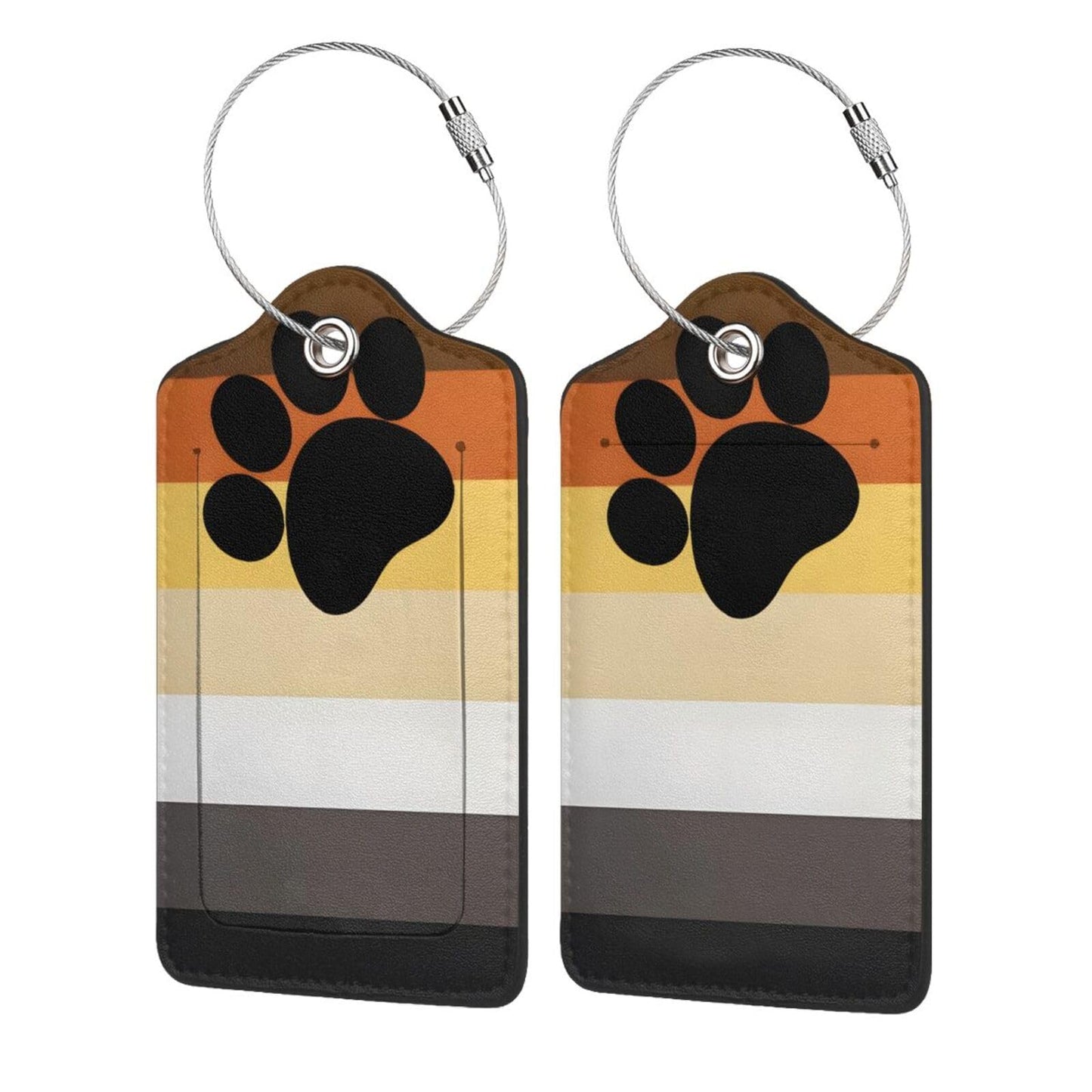 LGBT Rainbow Luggage Tag 2 Pcs Progress Pride Luggage Tag Gay Pride Bear Paw Tag for Suitcase Travel Backpack