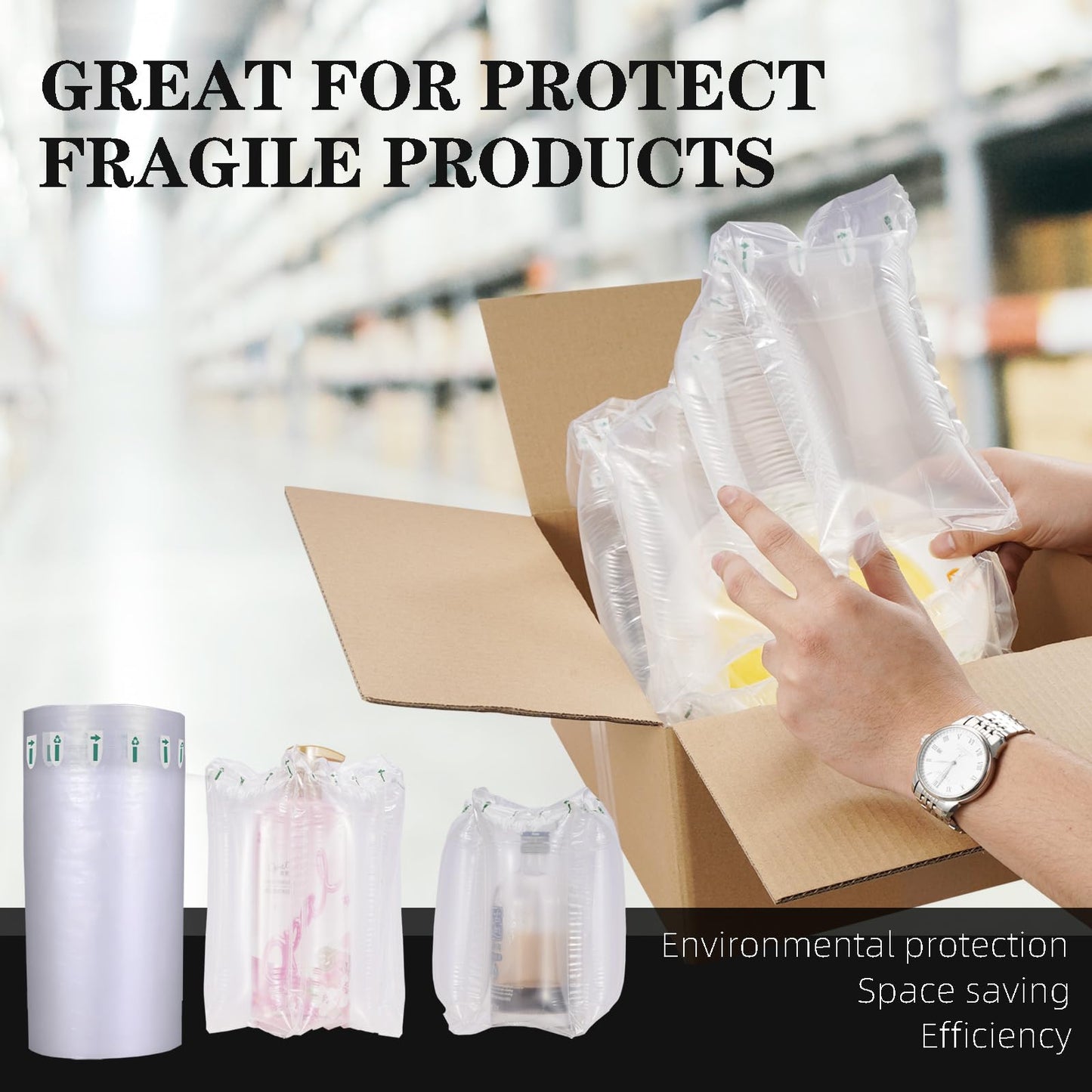 200 Count Packing Air Pillows for Shipping Supplies Box Filler Alternative to Packing Peanuts for Size 3.54" x 7.87"，Suitable for small transport companies