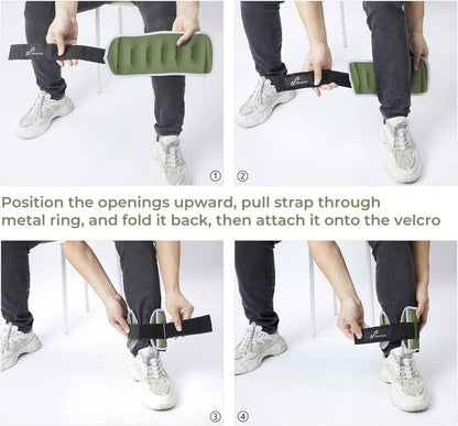 Ankle Weights for Men, Women & Kids - Adjustable 1/2/4/6/10 LBS Set with Reflective Strips | Strength Training & Fitness
