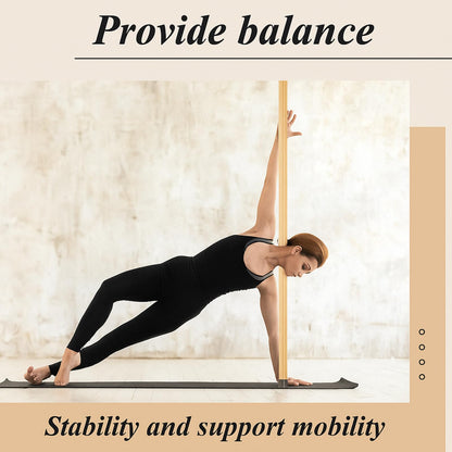 Hiboom 6/9 Pcs 5ft Yoga Stick Natural Bamboo Black Exercise Stick with Non-Slip Rubber Ends Stretching Tool Posture Corrector Stretch Tool for Flexibility, Workout, Balance Fitness(6 Pcs,Bamboo)