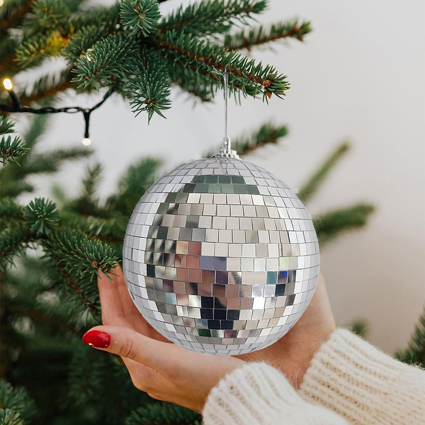 ZHANYIGY 4Pcs Christmas Balls Ornaments for Xmas Tree - Shatterproof Christmas Ball Xmas Tree Decorations Hanging Ball Silver PET 4in x 4 Pack