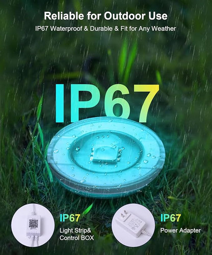 Fussion 200ft Permanent Outdoor Lights for House, 2025 Smart RGB LED Outside Lights with APP Remote Control, IP67 Waterproof Eternity Eaves Lighting for Christmas, Halloween, Holiday, Party, Daily