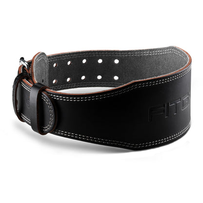 Fitgriff® Classic Weight Lifting Belt (100% Leather) for Men and Women - Gym Belt for Squats, Deadlift, Back Support (XXL, Black (4 inch))