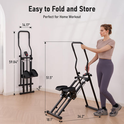BODIOO Stair Stepper for Home Gym, Stair Climber with Adjustable Handlebar & Dual Incline Pedals, Compact Folding Cardio Exercise Climber for Full-Body Workout