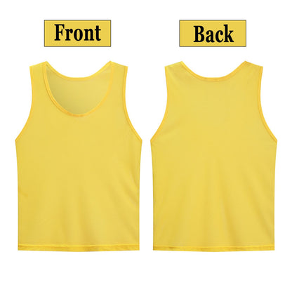 LTHYTY 12 Pack Scrimmage Vest/Team Training Jerseys/Sports Pinnies/Practice Jerseys/Soccer Bibs with Carry Bag (as1, Alpha, l, Regular, Regular, Yellow)